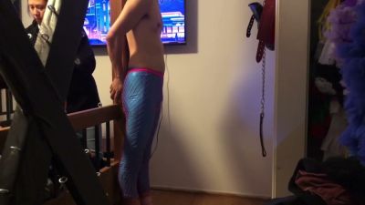 Feminized man bound to bed frame by dominant woman in intimate bedroom session - yesvids.com