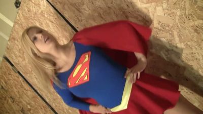 Blonde in superhero costume dominates bound man during renovation - yesvids.com