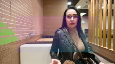 Russian brunette caught in a public bathroom humiliation session - yesvids.com - Russia