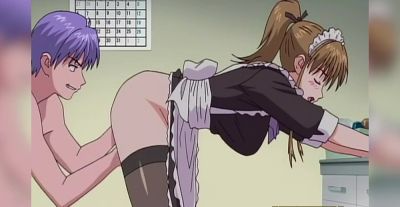 Maid in heels gives a sloppy blowjob while her slave gets collared and creamed - alphaporno.com