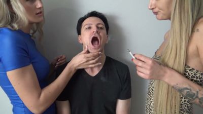 Submissive man kneels and serves his blonde mistress in a series of domination scenes - yesvids.com