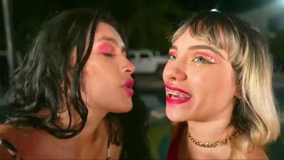 Three Latina women explore foot fetish play by the pool at night - yesvids.com