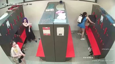 Hidden camera captures three Chinese women changing in a locker room - yesvids.com - China
