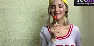 Busty blonde schoolgirl with phat boobies taunts him - ah-me.com