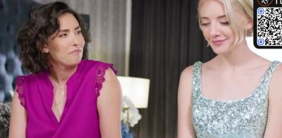 Two young blondes enjoy tribbing in bed - ah-me.com