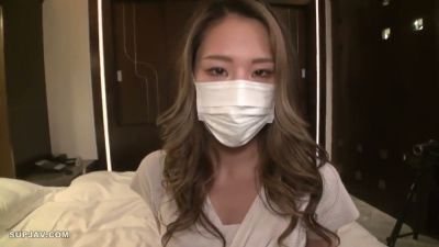 Japanese beauty in a face mask teases in silver heels before deep oral and passionate sex - yesvids.com - Japan