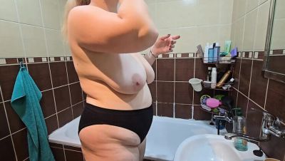 BBW Wife with Big Natural Tits Showers and Changes Panties – Real Amateur Moment - xxxfiles.com