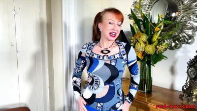 Red XXX - Horny MILF Red XXX Fingers Her Big Tits Alone at Home - xxxfiles.com - Britain