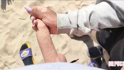 Pregnant Wife Ditched by Hubby Milks a Stranger's Giant Cock on the Beach - porntry.com