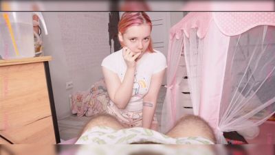 Shy Teen Stepsister Makes My Hard Dick Throb – POV Beginners First Blowjob - porntry.com