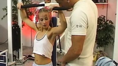 Petite blonde Steffanie Van Eckten rides two cocks in the gym - veryfreeporn.com - Germany