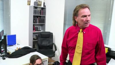 Big George's Hairy Brunette Secretary Gets Big Ass Sprayed With Cum - veryfreeporn.com