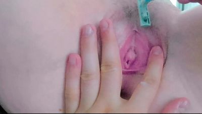 Waxing My Tight Pink Pussy Inside and Out - Cute Virgin Teen Fingering Herself - porntry.com