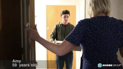 Sam Bourne - Amy's Big Tits Get a Surprise Box Delivery - porntry.com - Britain