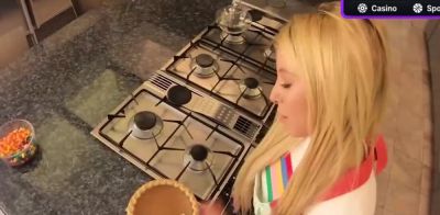 POV Blonde Girl Smiles at Camera in Kitchen - ah-me.com