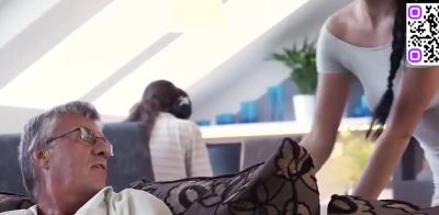 Sexy brunette gives an intense suck off to her beau's father - ah-me.com