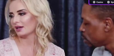 Nymph - Blonde nymph gives a deep fellatio to ebony man - ah-me.com