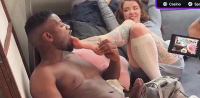 Busty tatted platinum-blonde uses toys during a xxx gang blowjob - ah-me.com