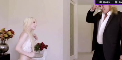 Blonde dame gives her dude a deep blowjob - ah-me.com