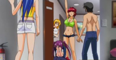 Blondes with big boobs in a steamy anime threesome on the bed - alphaporno.com