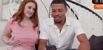 Busty redhead with ample butt fucks salesman - ah-me.com