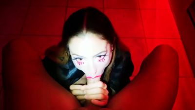 Blonde vampire countess gives a deep POV blowjob to Hannibal Lecter in red-lit intimacy - yesvids.com
